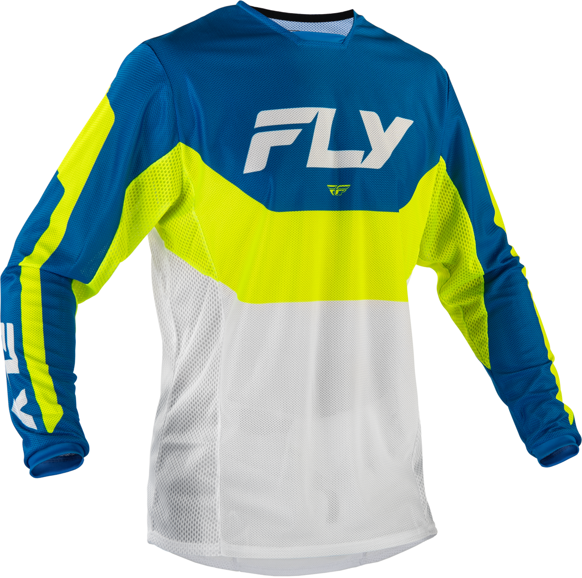Fly Racing Kinetic Mesh Jersey 2026.5 Blue/White/Hi-Vis Yellow