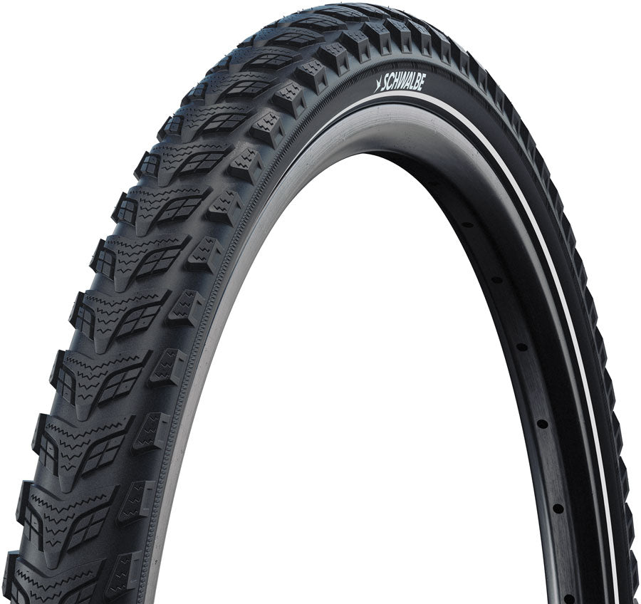 Schwalbe Marathon 365 Tire - 20 x 2.1 Clincher Wire BLK/Reflective Performance Line GreenGuard Addix 4Season E-50