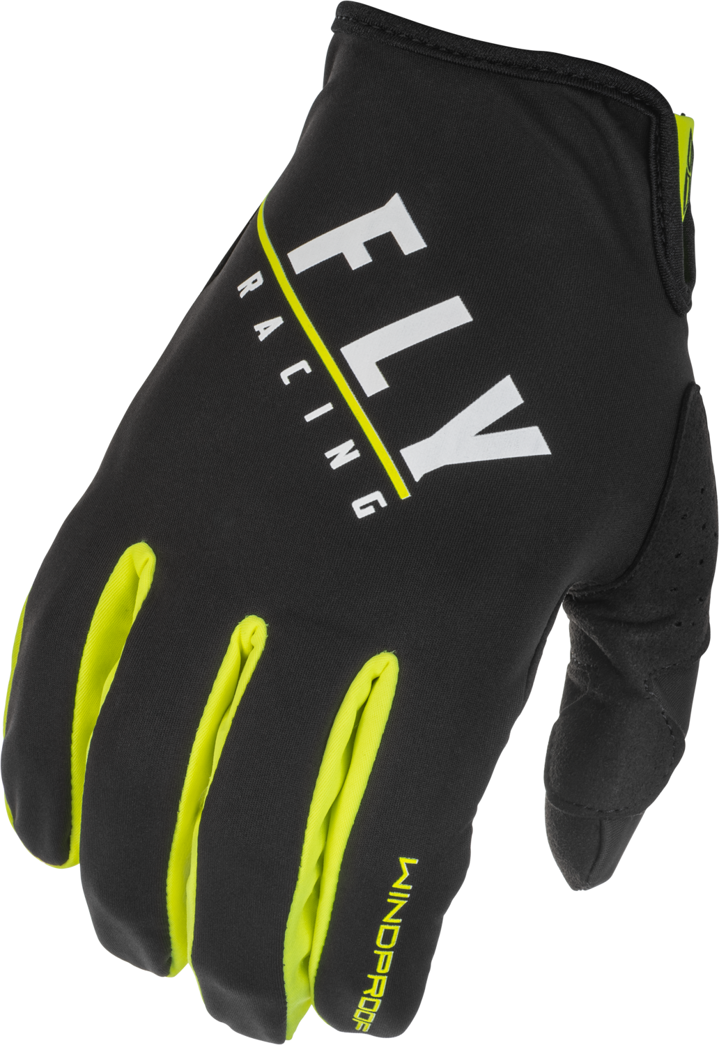 Fly Racing Youth Windproof Lite Gloves Black/Grey/Hi-Vis Yellow