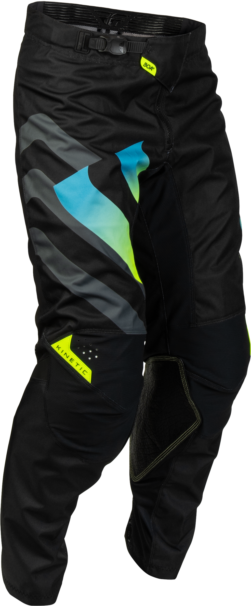 Fly Racing Kinetic Volt Pants 2027 Black/Grey/Teal/Yellow