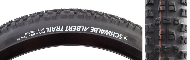 Schwalbe Albert Tire - 29 x 2.50 Tubeless Folding BLK Evolution Line Trail Pro Addix Soft Radial E-50
