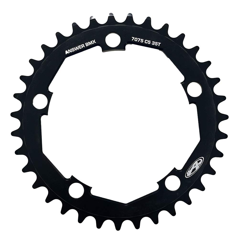Answer Typhoon C5 5-bolt Chainring - Black / 35t