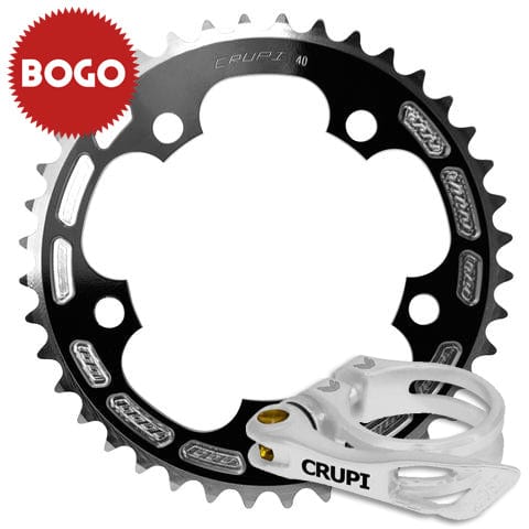 Crupi Parts Chainring 34t / White / 1-1/4" (31.8mm) BOGO! Chain Ring/Clamp