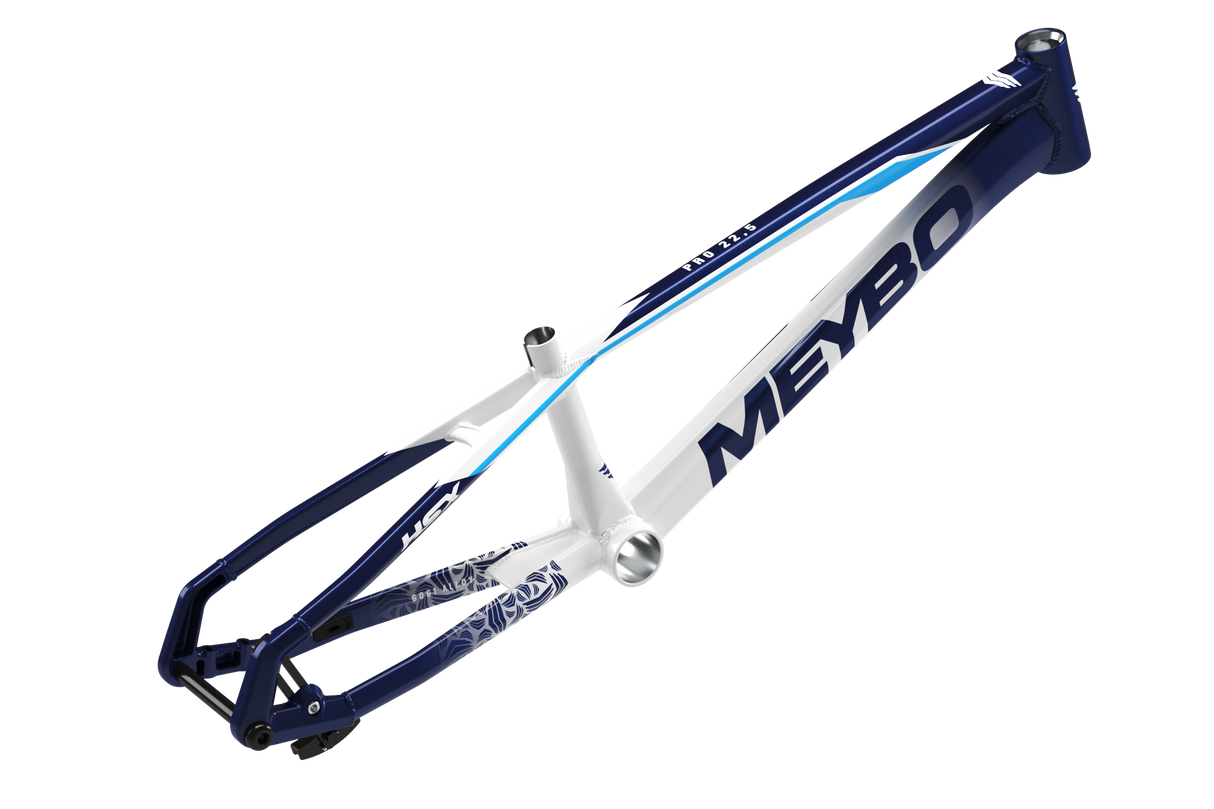 Meybo HSX Alloy BMX Race Frame 2025-White/Navy/Blue