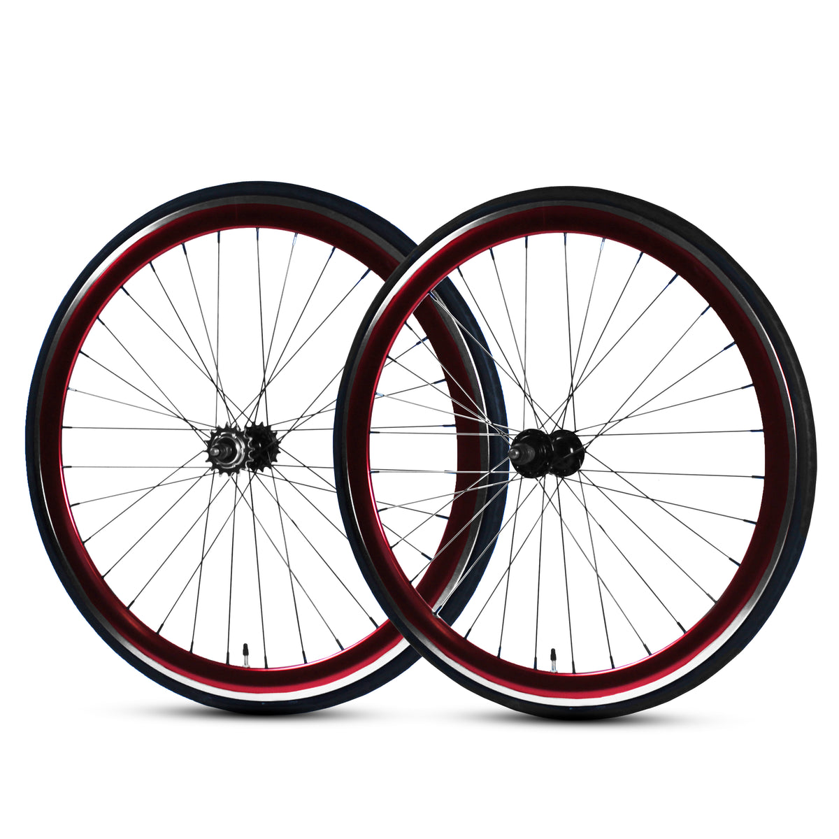 700c Wheelset - CNC Red