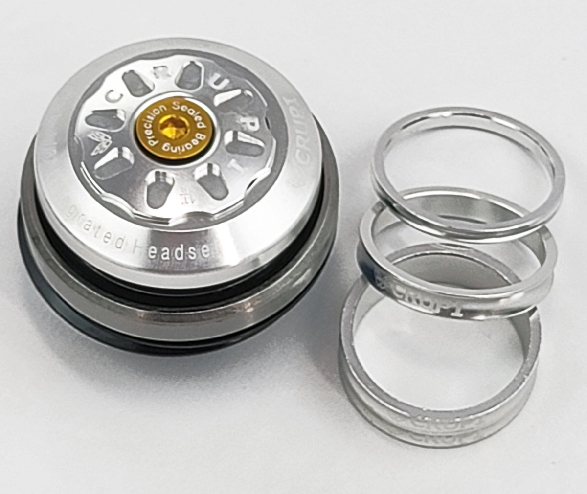 Crupi Parts Headset/Spacers 1.5" x 1-1/8" / Silver Crupi Factory 1.5" Pro Taper Headsets