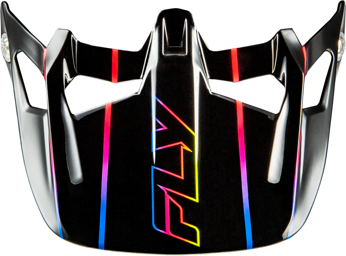 Fly Racing WERX-R CARBON FLOW VISOR BLACK/MULTI Black/Multi Color