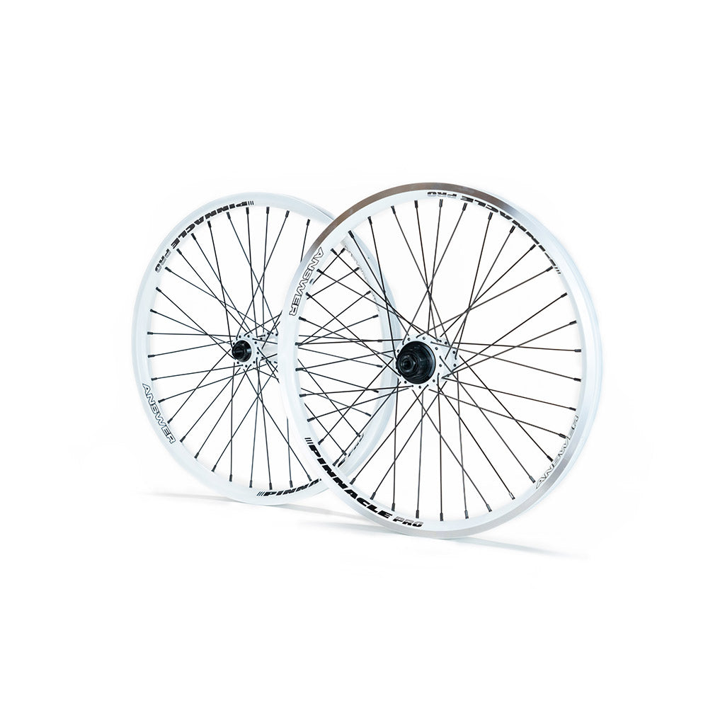 Answer BMX Pinnacle Pro V2 Wheelset - Pro 20 White, Pro 24 White