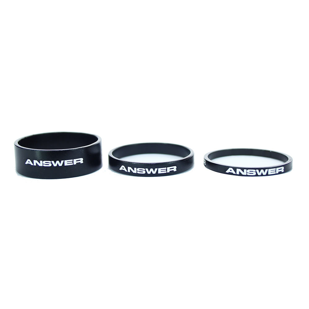 Alloy Spacer Pack - 1 1 8inch / Black, 1inch / Black