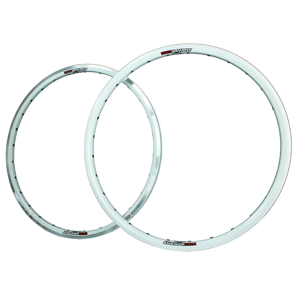 Answer BMX Alumilite Mini Rims - 20 Inch Rear / White, 20 Inch Front / White