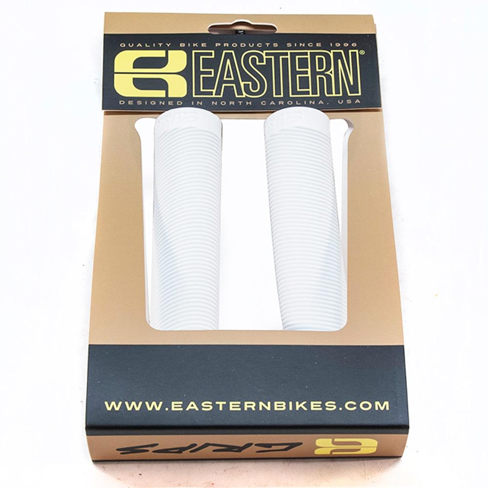 eastern bikes riblet grips white flangeless