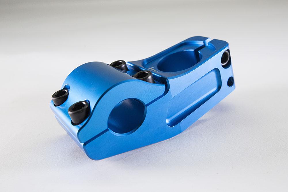 ezra top load stem matte blue anodized professional bmx stem