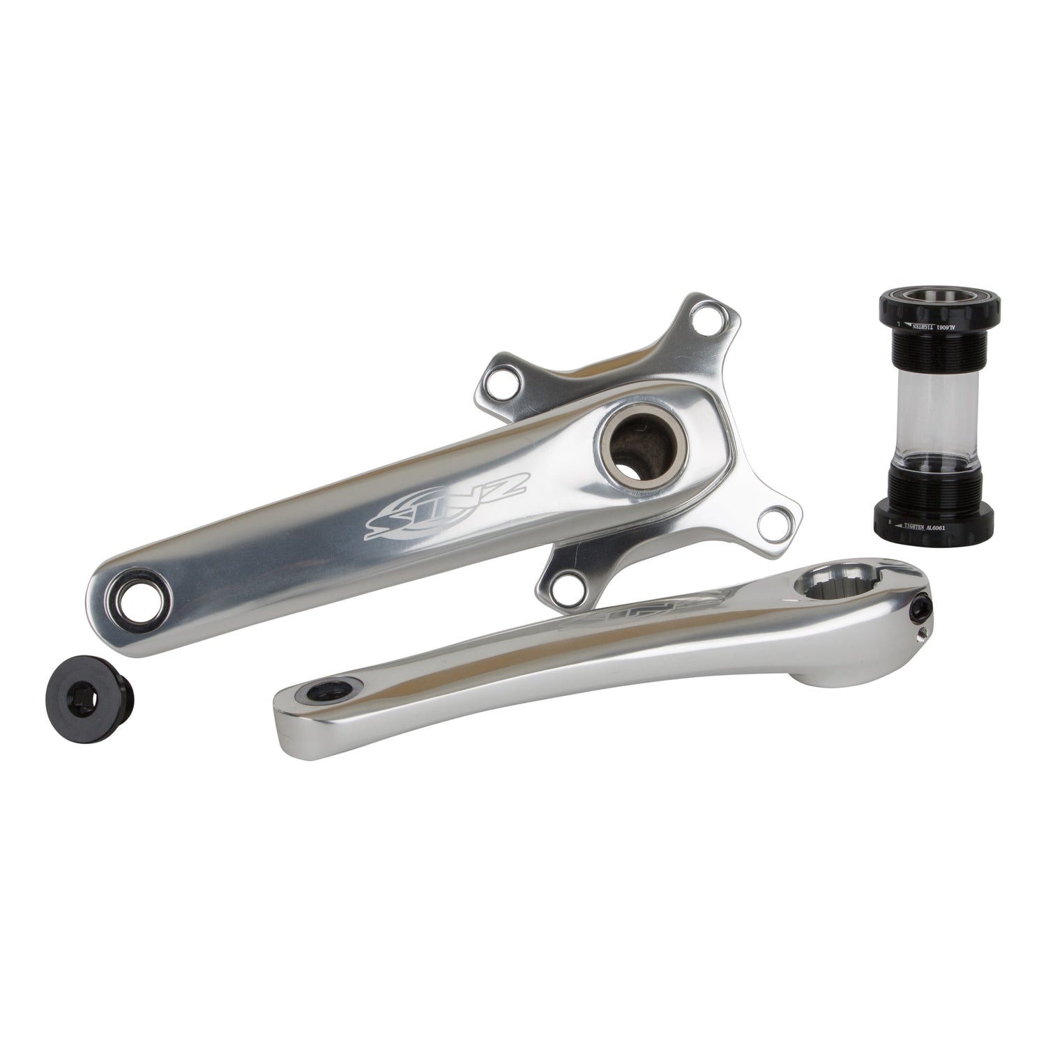 Sinz Elite 2-Piece BMX Cranks-Silver