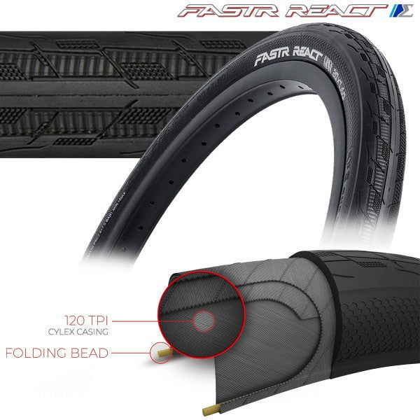 TIOGA FASTR REACT S-SPEC TIRES - 120 TPI - FOLDING BEAD