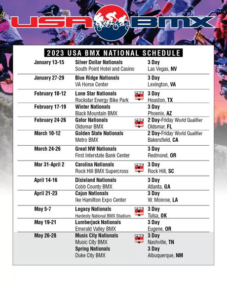 2023 USA BMX First Half National Schedule Released