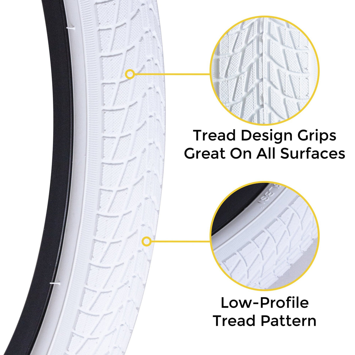 304 20 inch bike tire 1.75 inch wide white