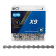 KMC X9 Chain - 9-Speed 116 Links Silver/Gray