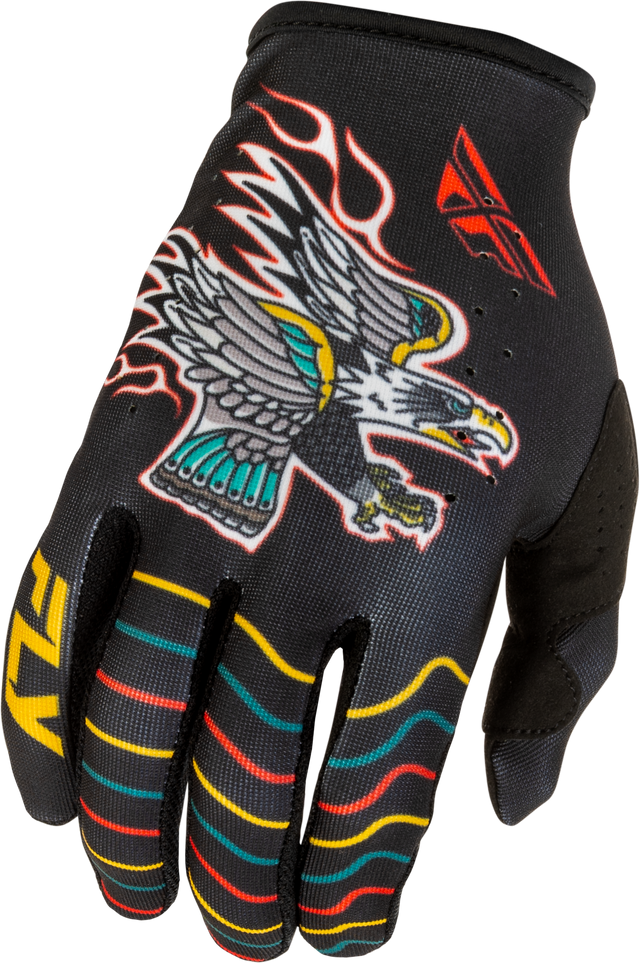 Fly Racing Youth Lite Americana Gloves 2026 Black/Red/Gold