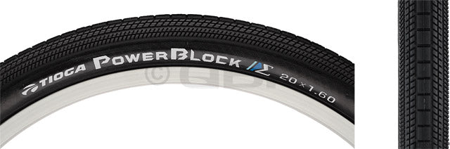 Tioga PowerBlock Tire - 20 x 1.4 Clincher Wire Black 60tpi