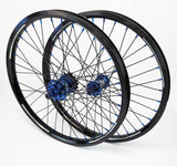 Crupi Parts Wheels OS20 36H Pro w/10mm Front / Black/Blue Crupi OS20 Pro 36H Wheels
