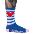 Affinity Keith Haring Cycling Socks  SM/MD Unisex Multi Hearts w/Stripes