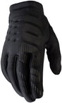 100% Brisker Gloves - Black Full Finger Men's X-Large