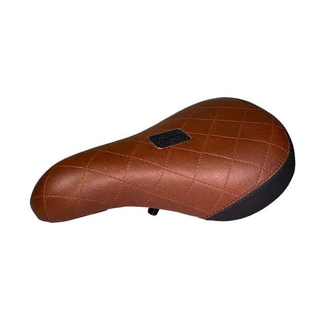 Color:Quilted Brown Synthetic Leather