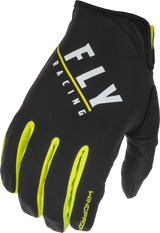 Fly Racing Youth Windproof Lite Gloves Black/Grey/Hi-Vis Yellow