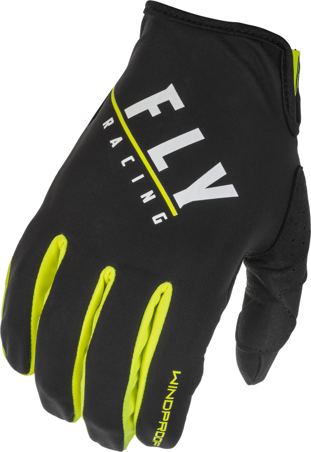 Fly Racing Youth Windproof Lite Gloves Black/Grey/Hi-Vis Yellow