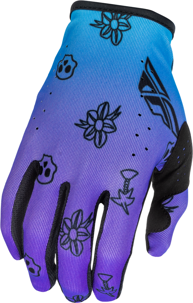 Fly Racing Youth Lite Outline Gloves 2026 Purple/Blue/Black