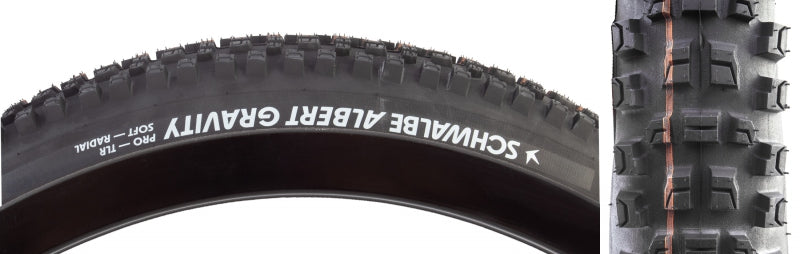 Schwalbe Albert Tire - 27.5 x 2.60 Tubeless Folding BLK Evolution Line Gravity Pro Addix Soft Radial E-50