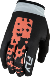 Fly Racing Girl's Lite Flake Gloves 2027 Black/Light Grey/Coral