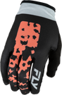 Fly Racing Girl's Lite Flake Gloves 2027 Black/Light Grey/Coral