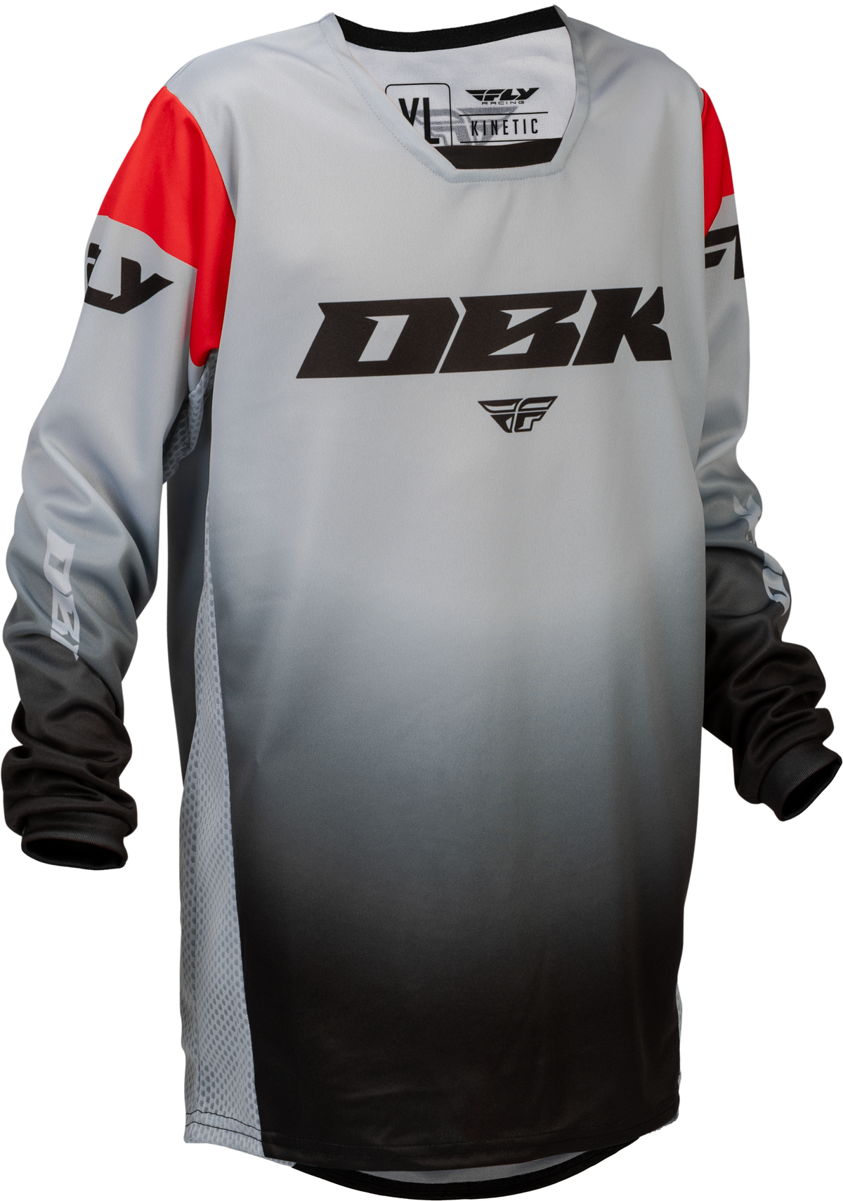 Fly Racing Kinetic DBK Youth Jersey 2026 Grey/Black/Red