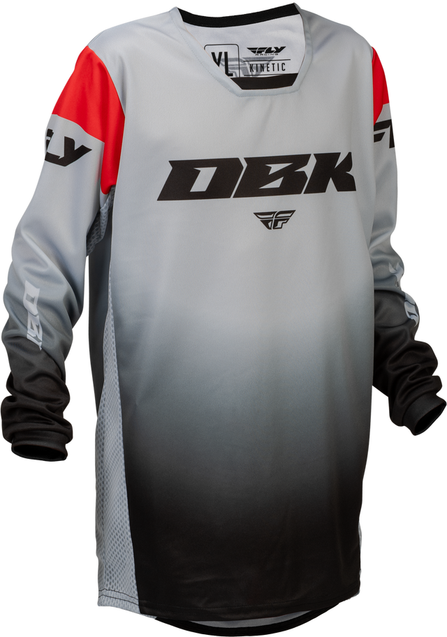 Fly Racing Kinetic DBK Youth Jersey 2026 Grey/Black/Red