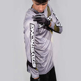 Stay Strong Chevron BMX Race Jersey- Grey