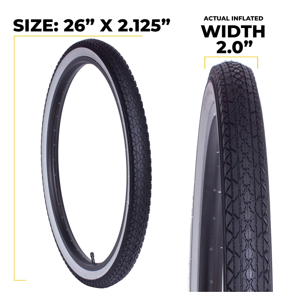 e702 26 inch white wall tires