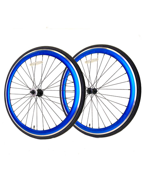 700c Wheelset - CNC Anodized Blue