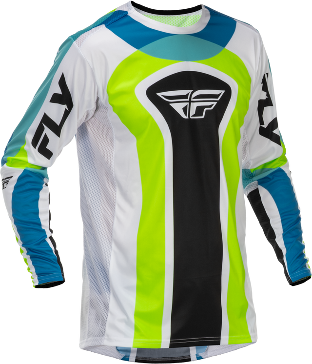 Fly Racing Youth Lite LE Current Jersey 2026 White/Lime/Blue
