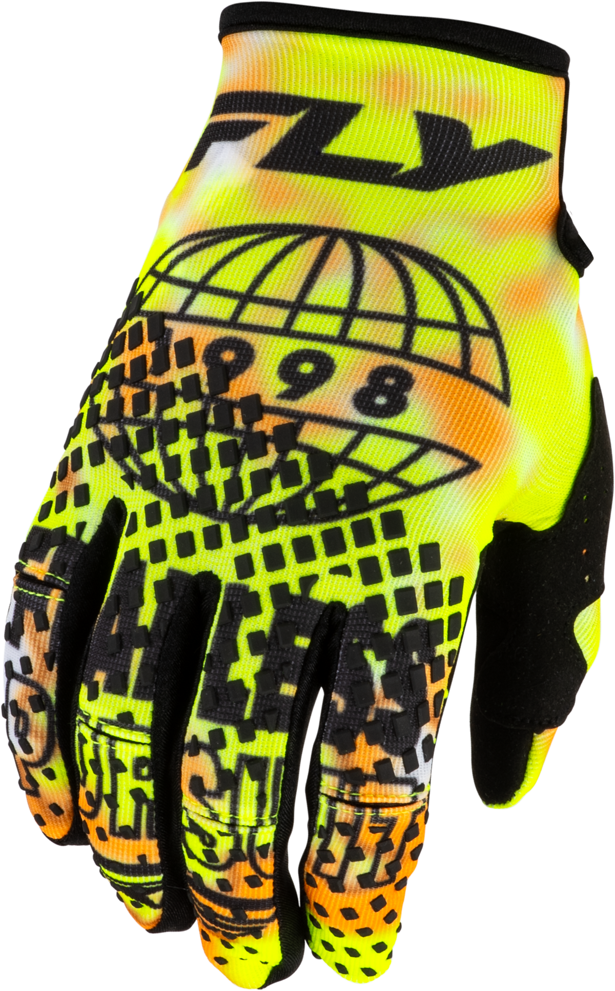 Fly Racing Youth Kinetic Blur Gloves 2027 White/Hi-Vis/Orange