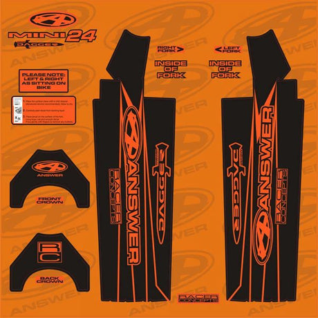 Answer Dagger Fork Wraps - Expert/Pro 20″ / Flo Orange, Expert/Pro 24" / Flo Orange, Mini 20" / Flo Orange, Mini 24" / Flo Orange