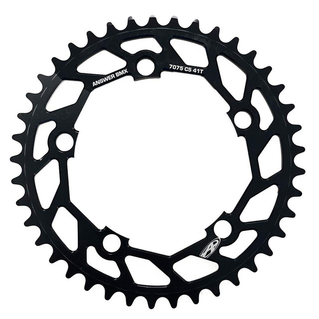 Answer Typhoon C5 5-bolt Chainring - Black / 34t, Black / 36t, Black / 37t, Black / 39t, Black / 40t, Black / 42t, Black / 43t, Black / 44t, Black / 45t, Black / 46t