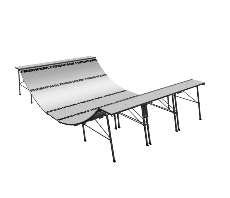 FRESHPARK 19'6"L x 12'W x 4'H Half Pipe Mini Ramp