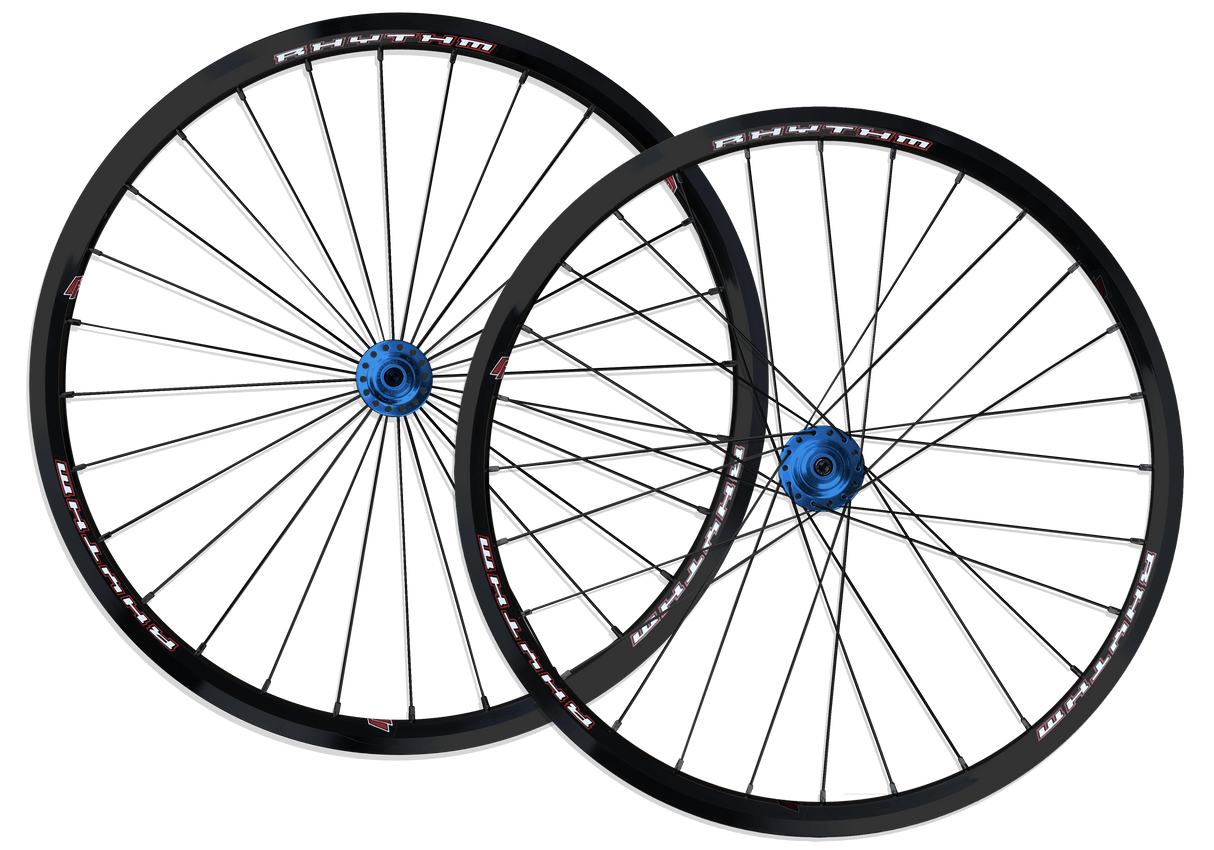Crupi Parts Custom Wheels 20 x 1-1/8 x 28H / Black / Blue Custom 20" Crupi 28H Disc Wheels