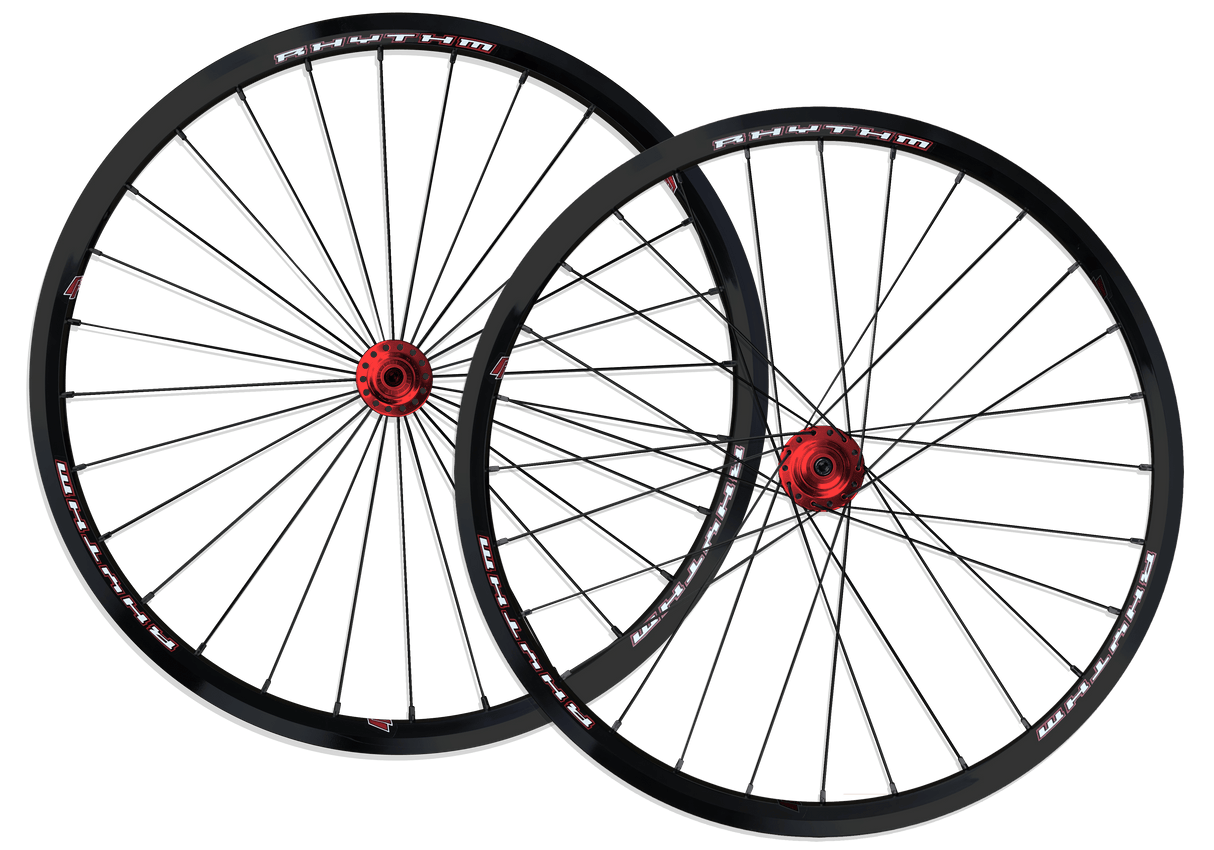 Crupi Parts Custom Wheels 20 x 1-1/8 x 28H / Black / Red Custom 20" Crupi 28H Disc Wheels