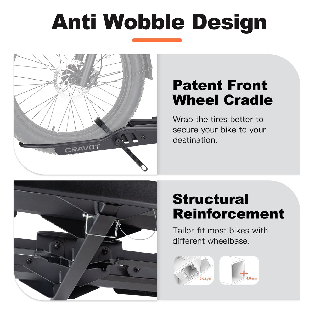 Cravot CyberRack E2 Hitch Bike Rack - 2 eBikes