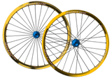 Crupi Parts Custom Wheels Gold Rim / Blue Hub / Silver Nipple Custom 20 x 1-3/8" Crupi 28H Wheelset