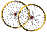 Crupi Parts Custom Wheels Gold Rim / Red Hub / Silver Nipple Custom 20 x 1-3/8" Crupi 28H Wheelset
