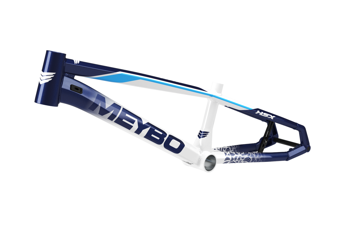Meybo HSX Alloy BMX Race Frame 2025-White/Navy/Blue