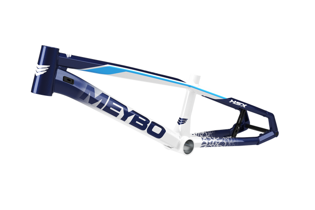 Meybo HSX Alloy BMX Race Frame 2025-White/Navy/Blue